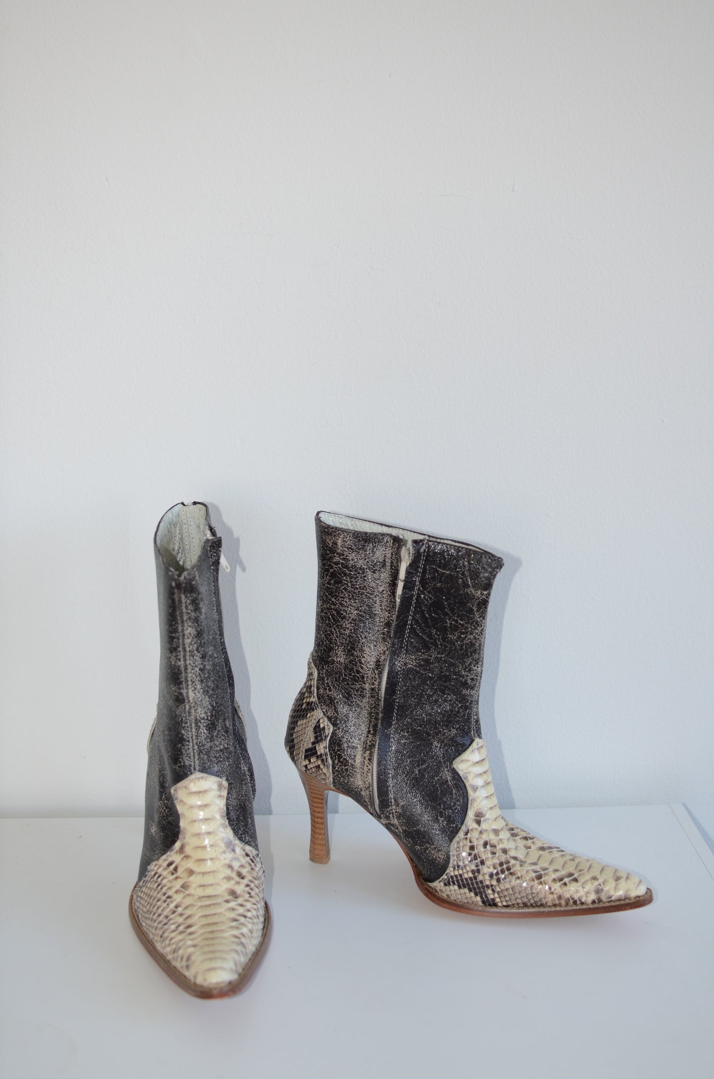 Vintage Animal Print Ankle Boots