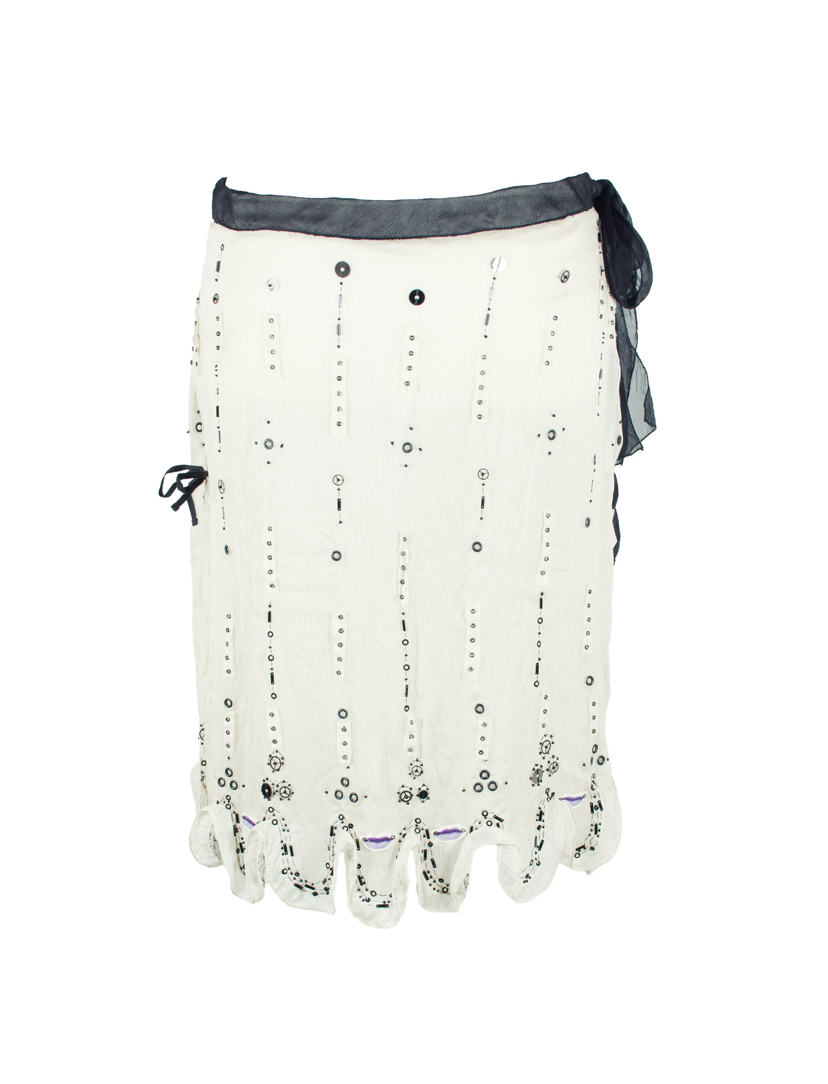 Prada Archive Runway Beaded Silk Skirt