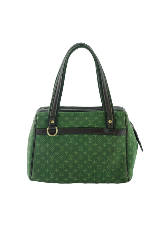 Rare Vintage Louis Vuitton Green Monogram Mini Lin Tote Bag