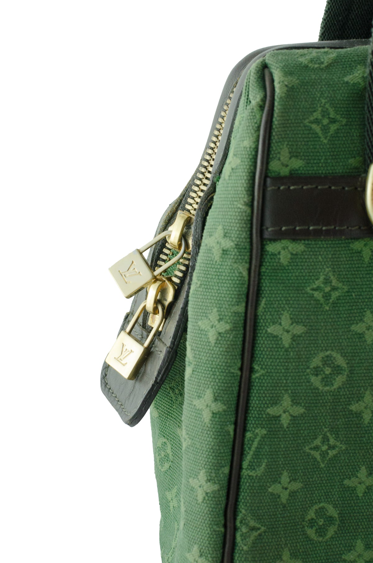 Rare Vintage Louis Vuitton Green Monogram Mini Lin Tote Bag