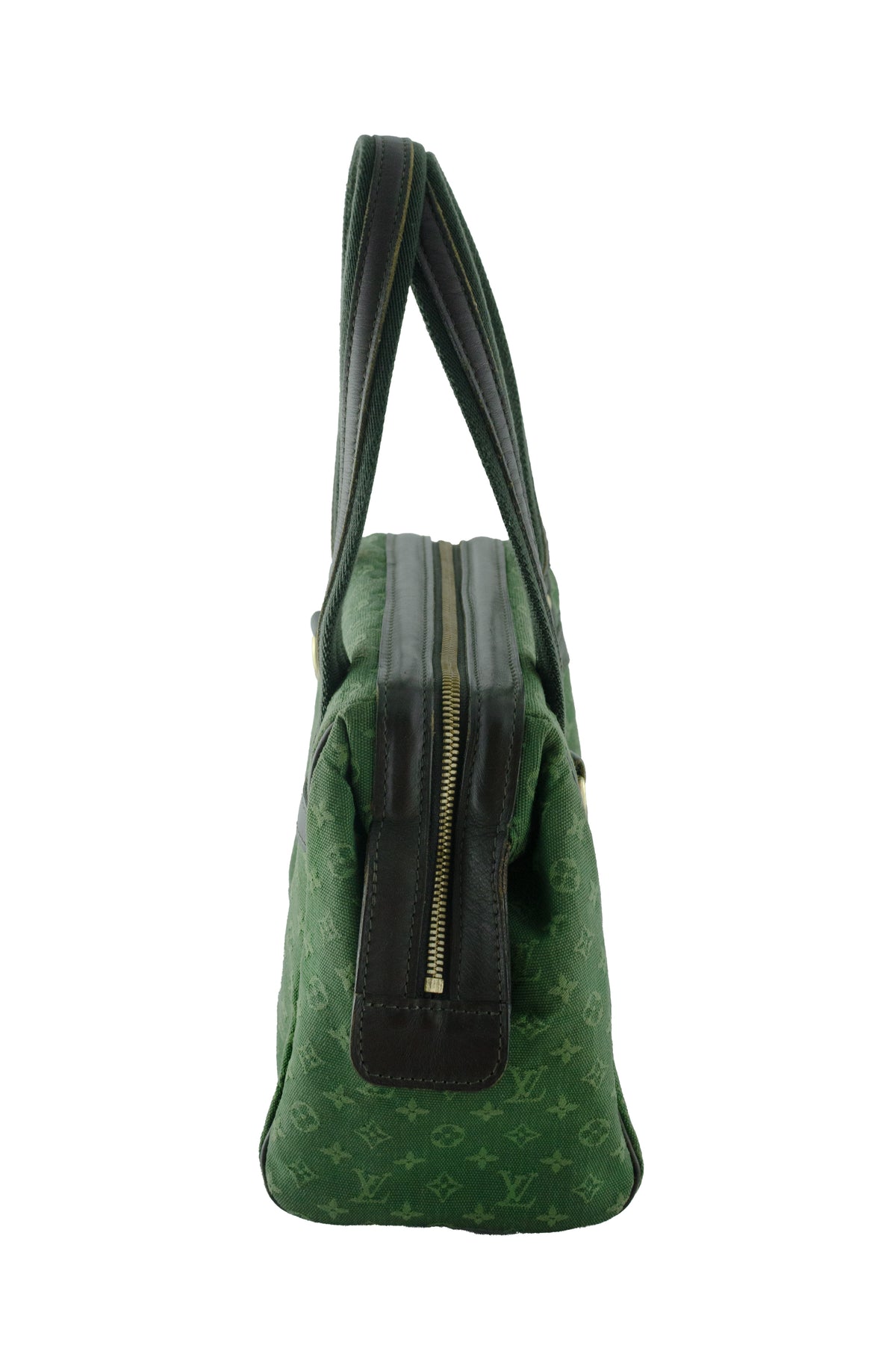 Rare Vintage Louis Vuitton Green Monogram Mini Lin Tote Bag