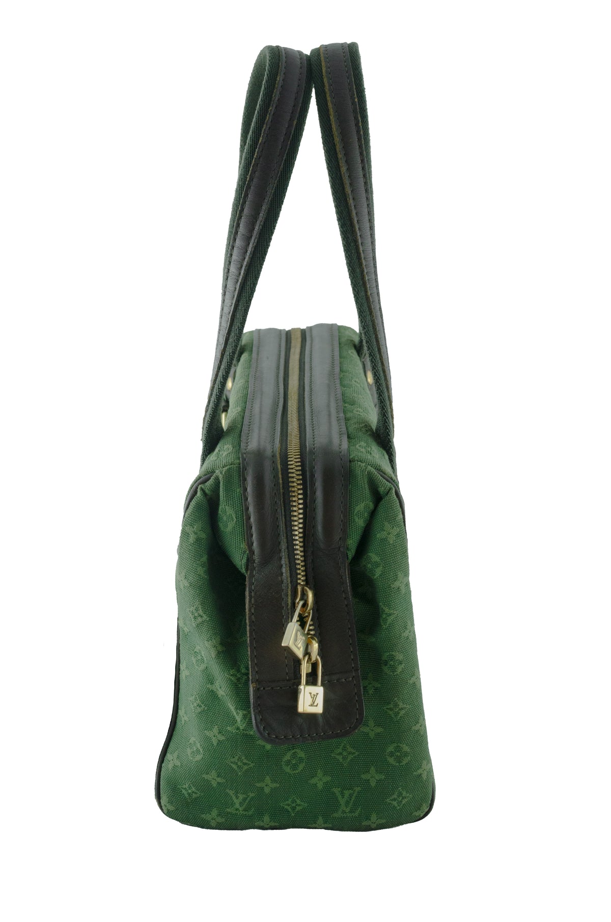 Rare Vintage Louis Vuitton Green Monogram Mini Lin Tote Bag