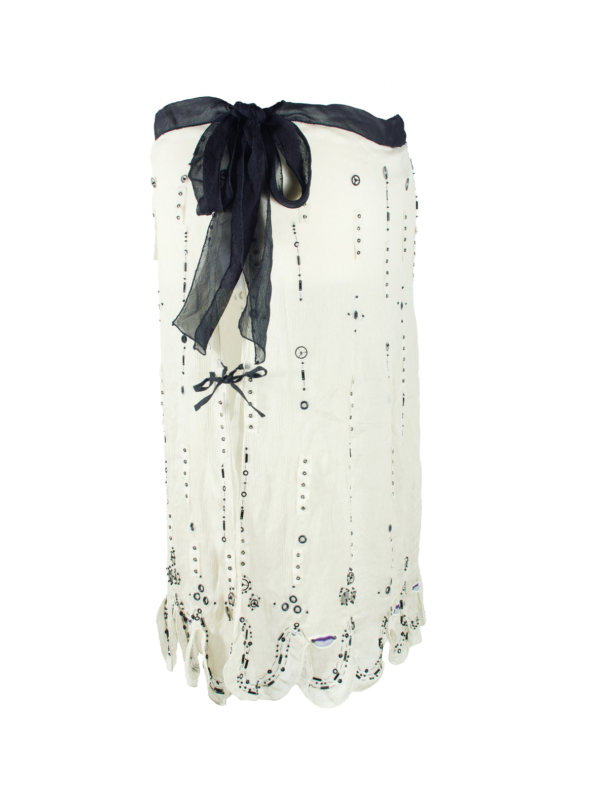 Prada Archive Runway Beaded Silk Skirt
