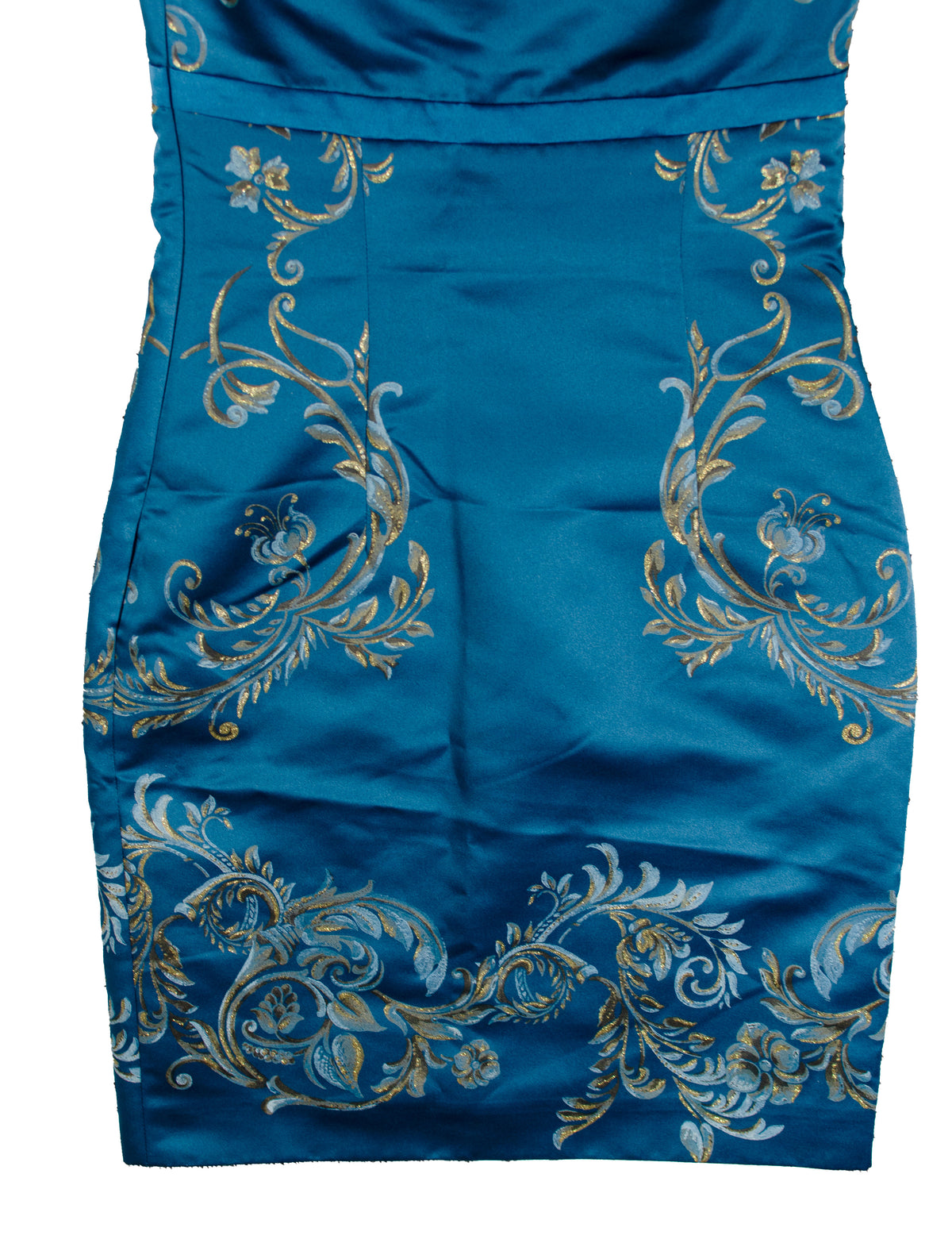 Roberto Cavalli Blue Printed Silk Dress
