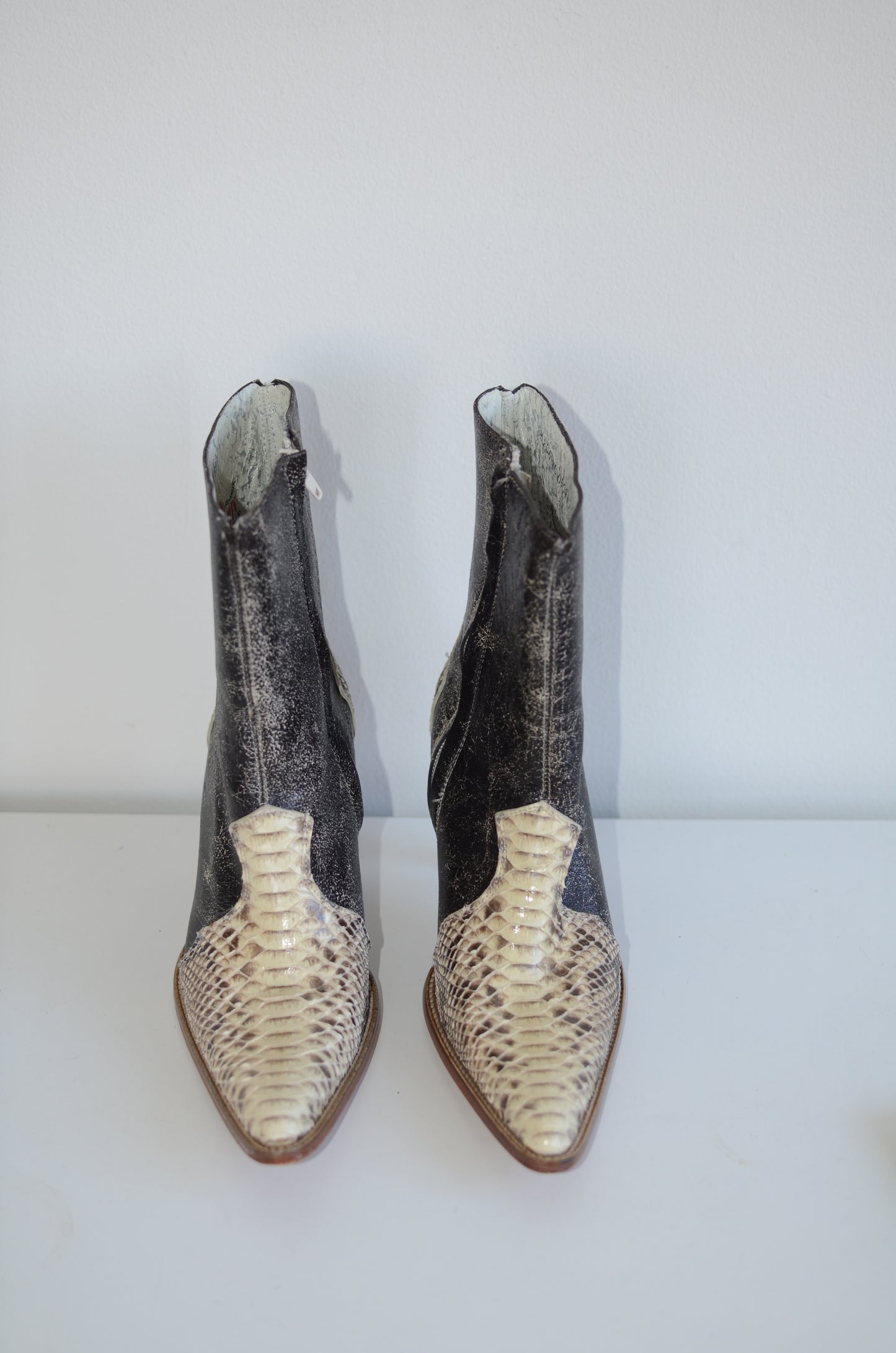 Vintage Animal Print Ankle Boots