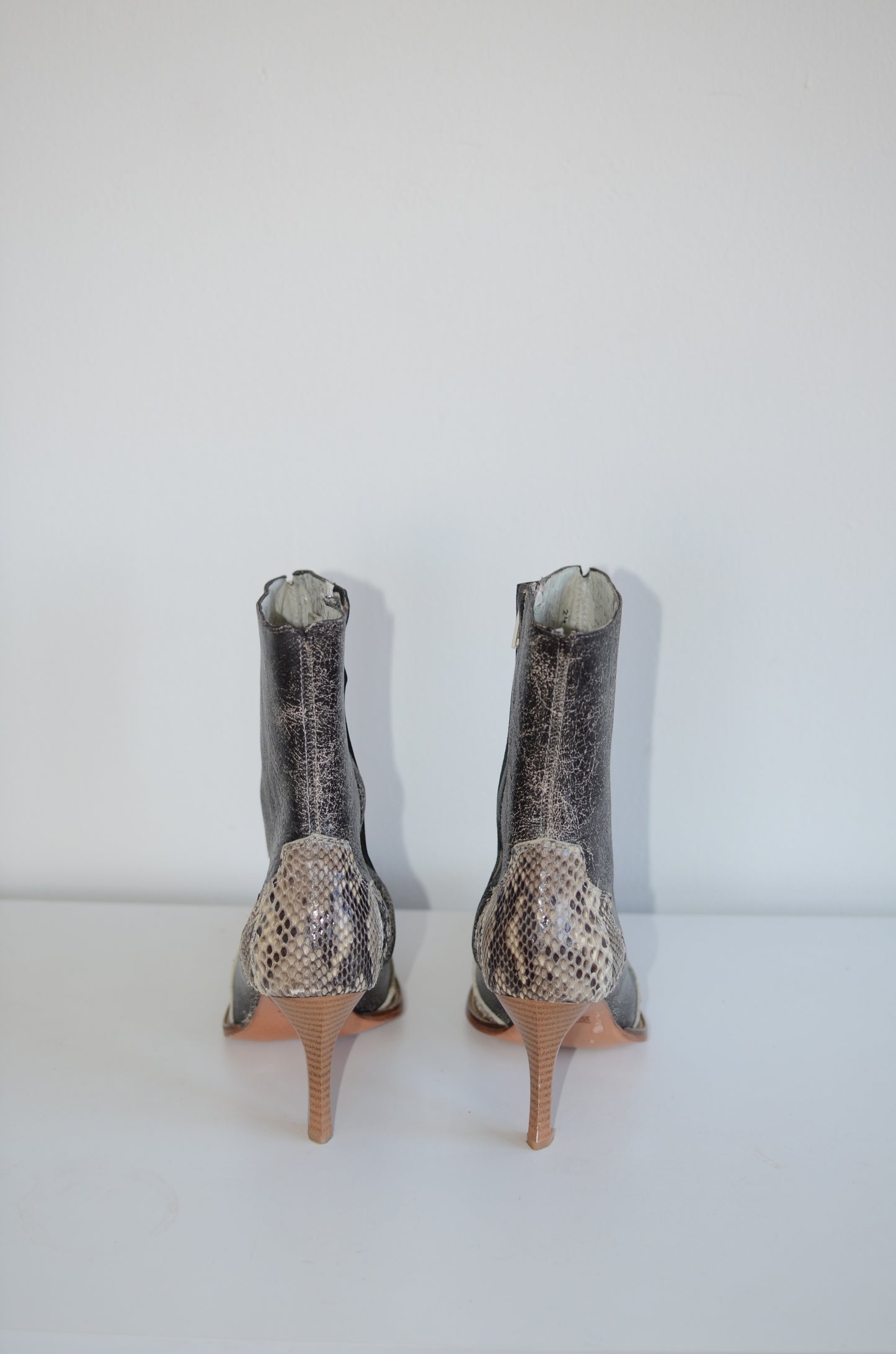 Vintage Animal Print Ankle Boots