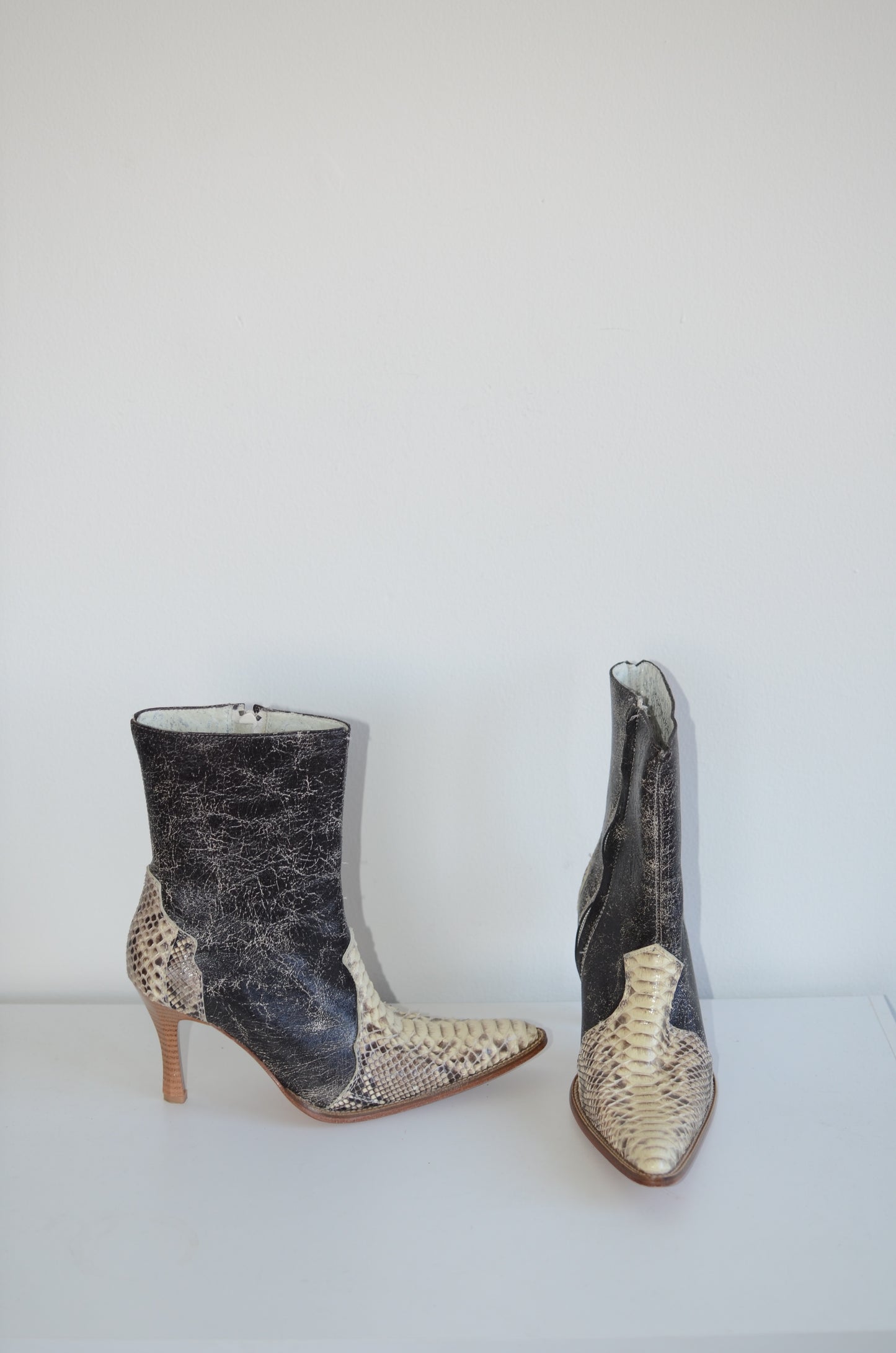 Vintage Animal Print Ankle Boots