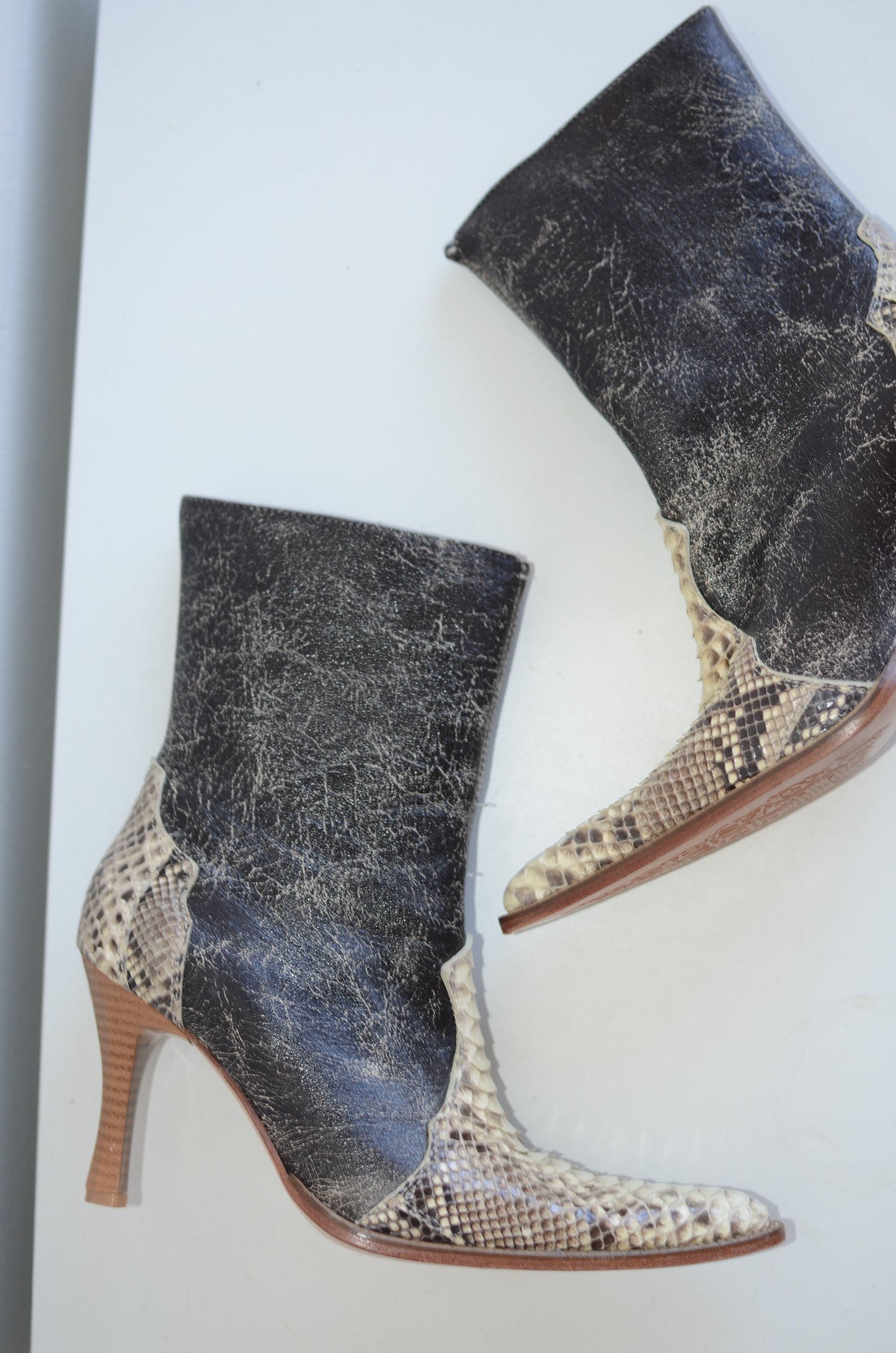 Vintage Animal Print Ankle Boots