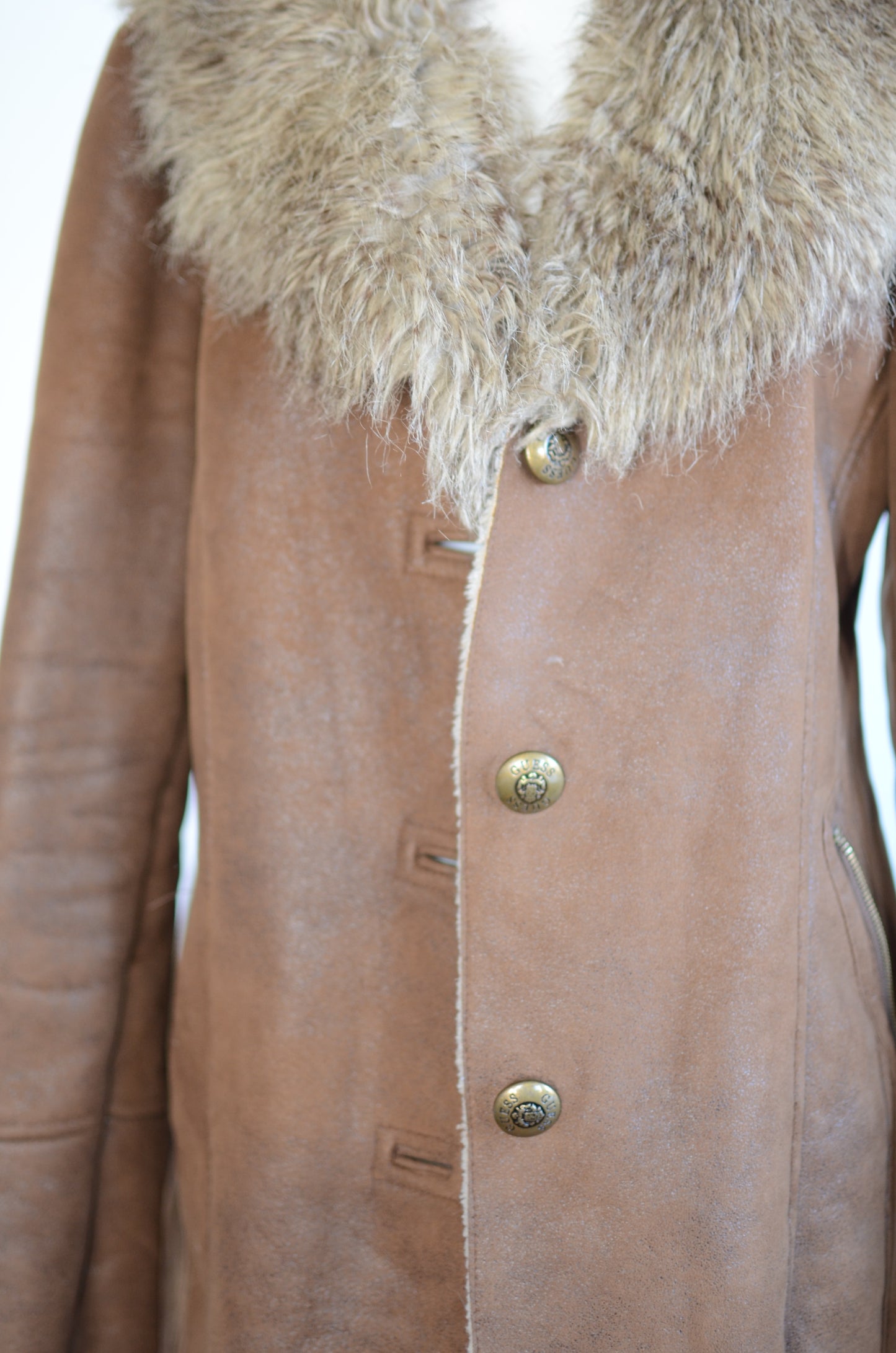 Vintage Faux Fur Guess Brown Coat