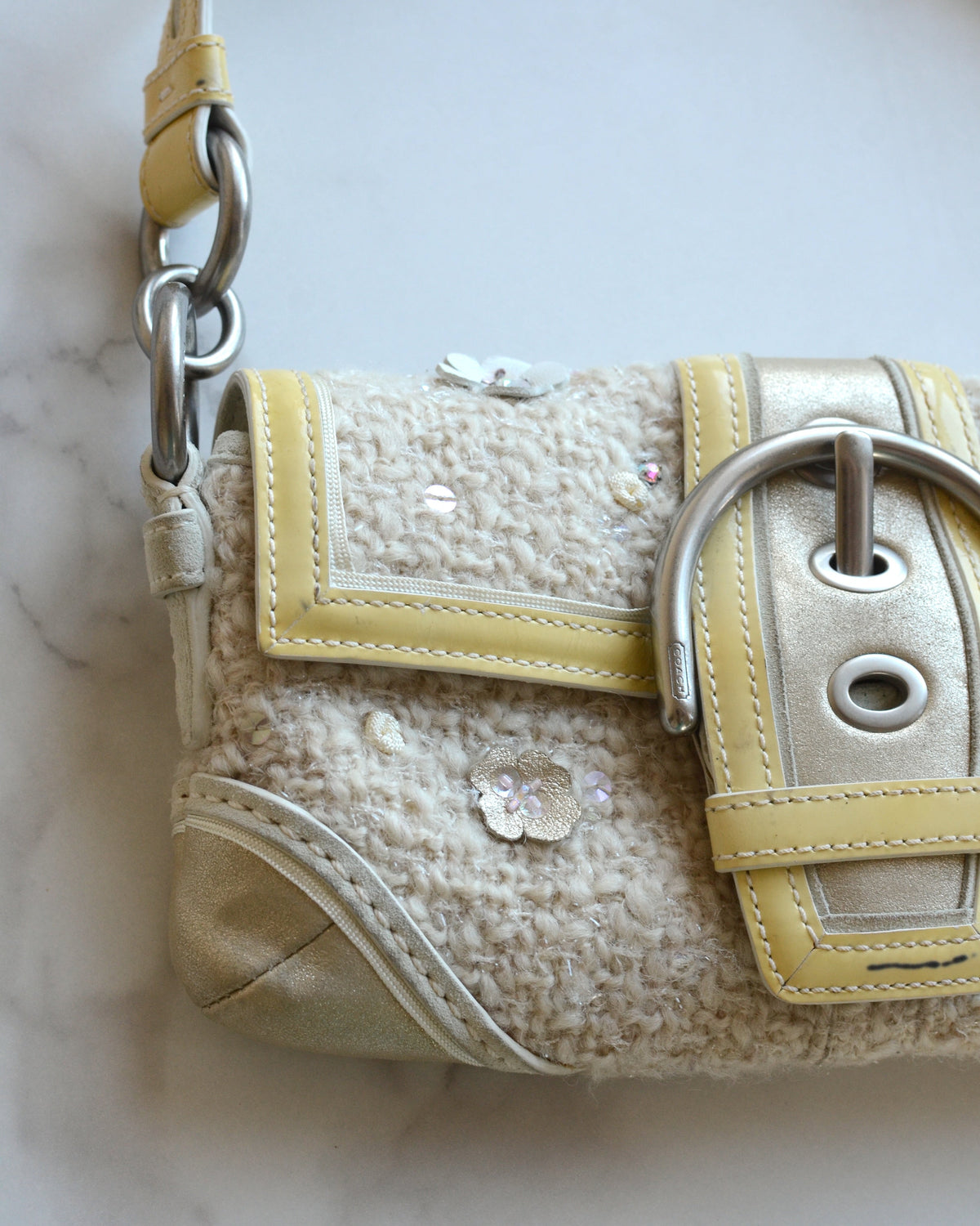 Coach Tweed Floral Soho Bag Front