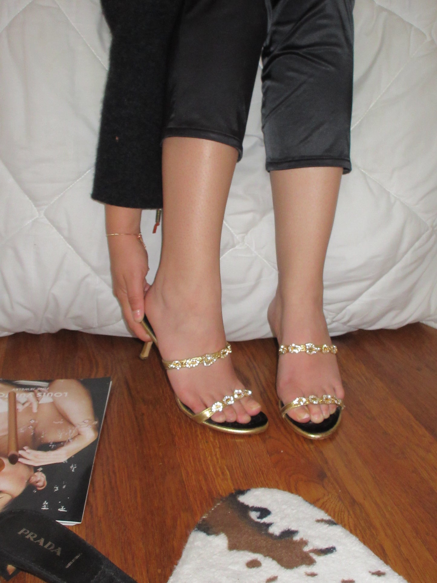 Vintage Giuseppe Zanotti Gold Rhinestone Heels
