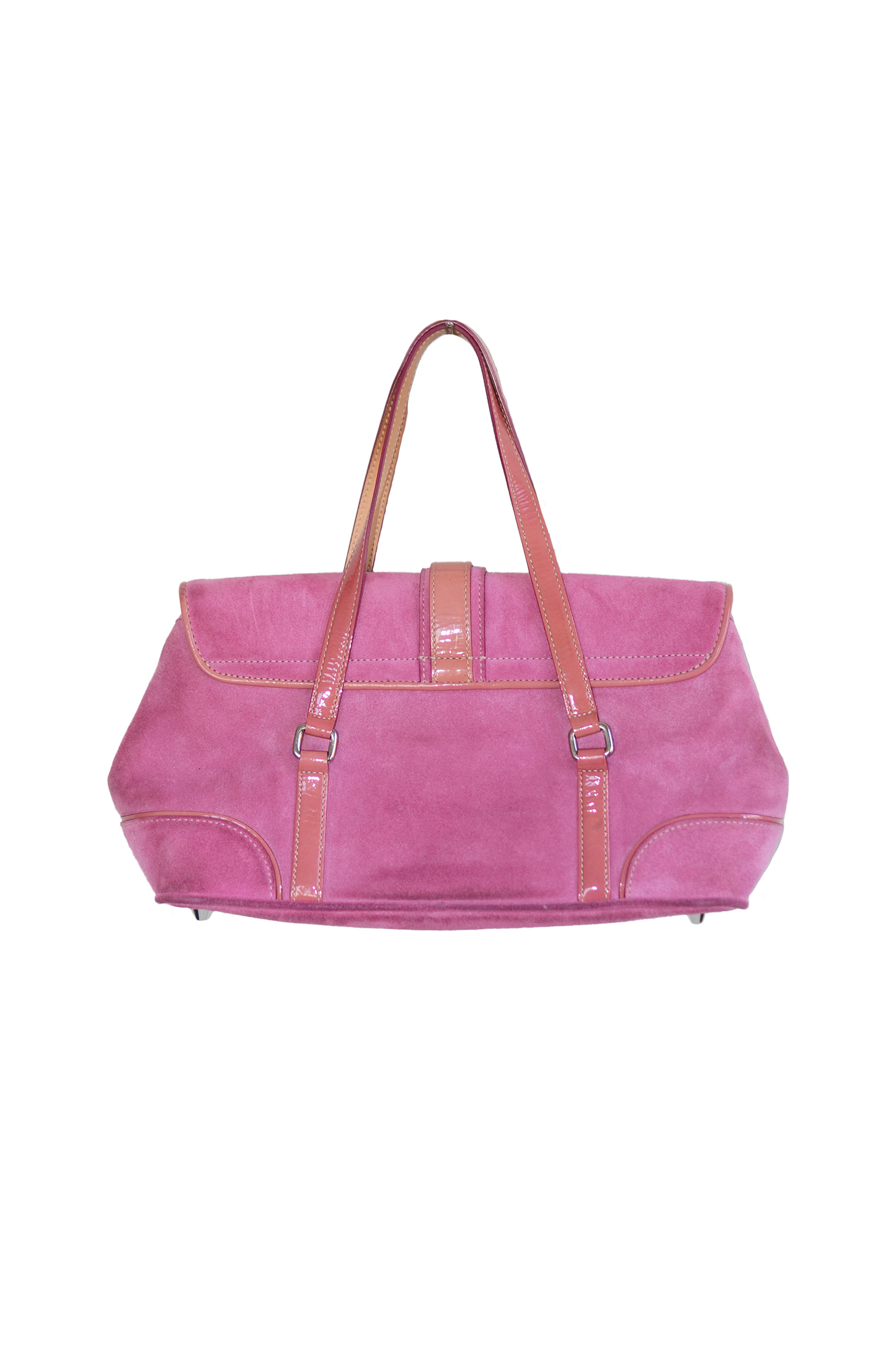 Pink Suede Coach Bag