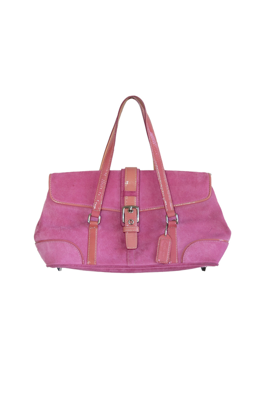 Pink Suede Coach Bag
