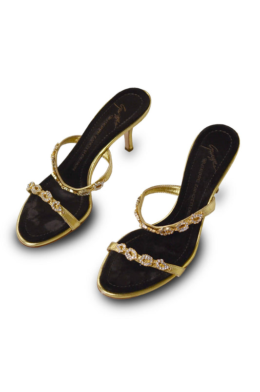 Vintage Giuseppe Zanotti Gold Rhinestone Heels