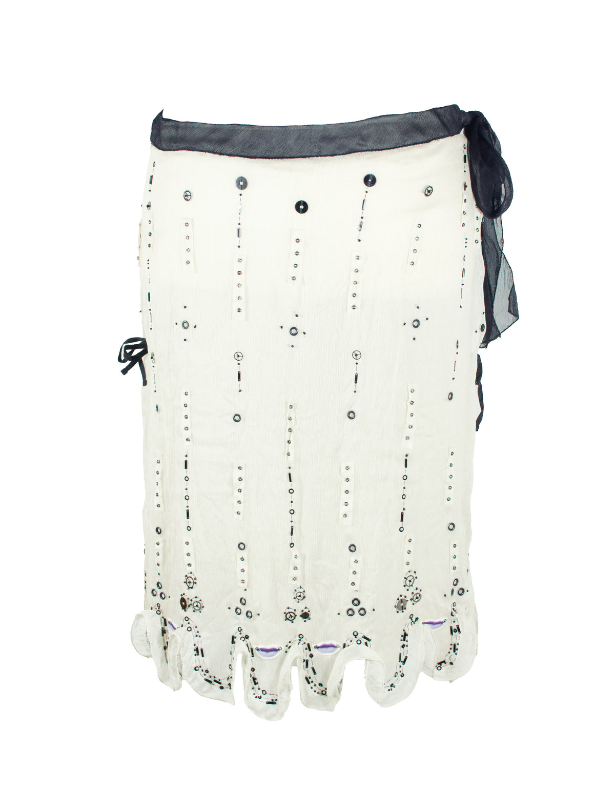 Prada Archive Runway Beaded Silk Skirt