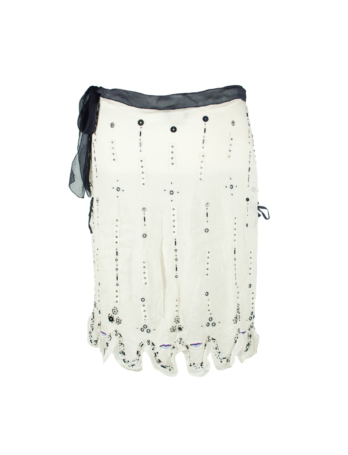 Prada Archive Runway Beaded Silk Skirt