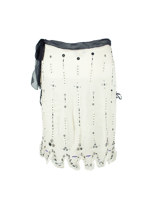 Prada Archive Runway Beaded Silk Skirt